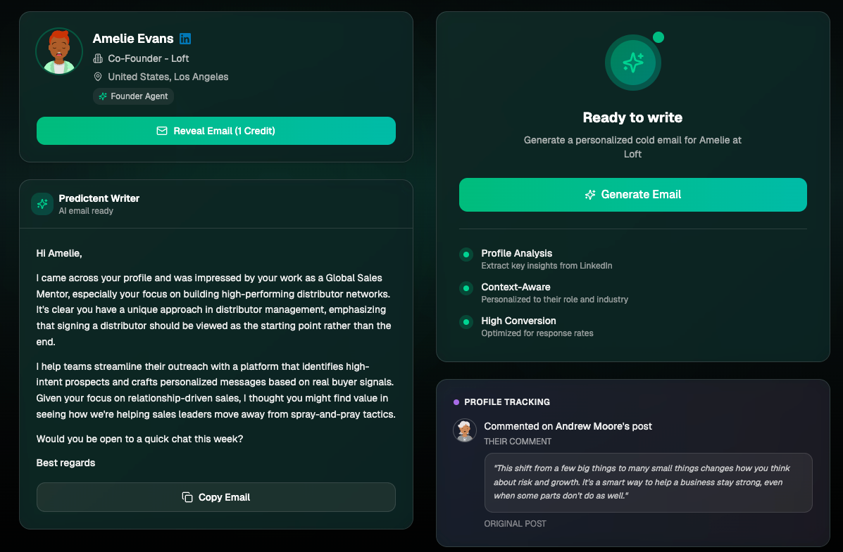 Buyer signals interface